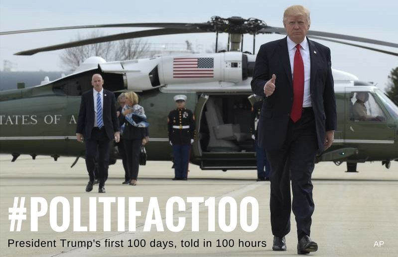 Trump 100 days 100 hours thumbs up