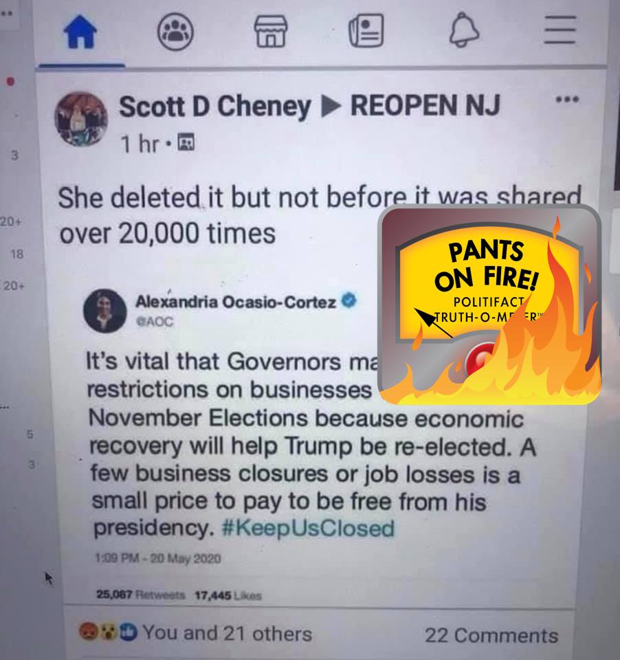 Fake AOC tweet