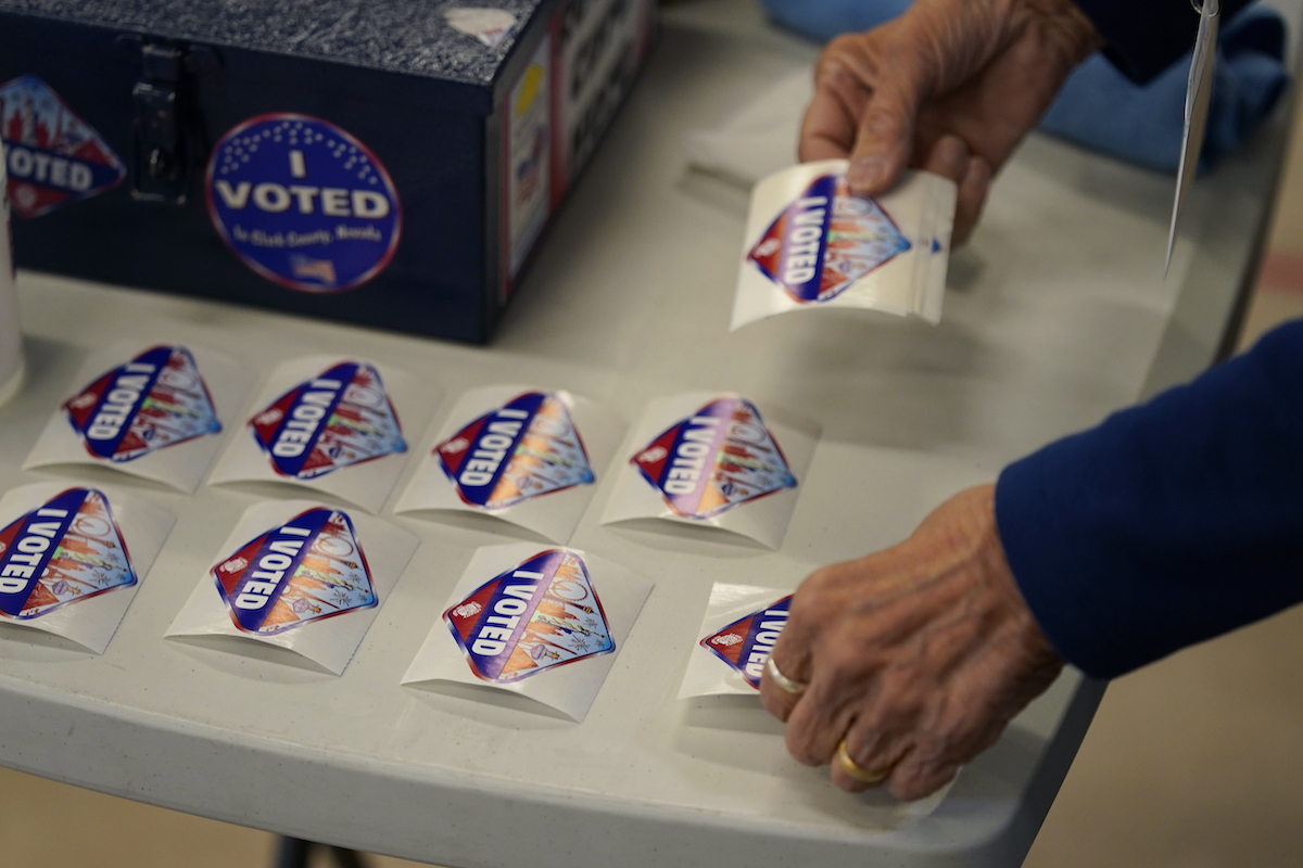 "I voted" stickers in Las Vegas June 14, 2022