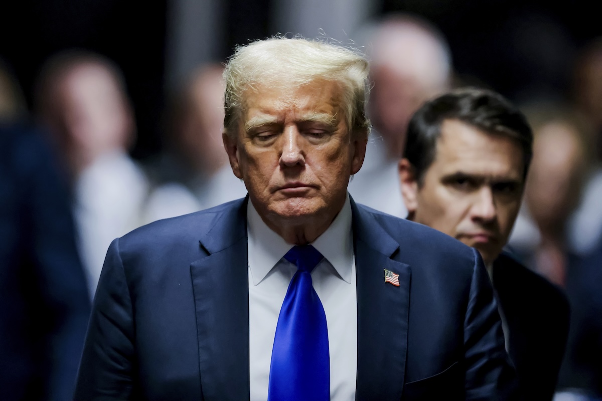 Donald Trump leaving New York City courthouse, 5-30-2024