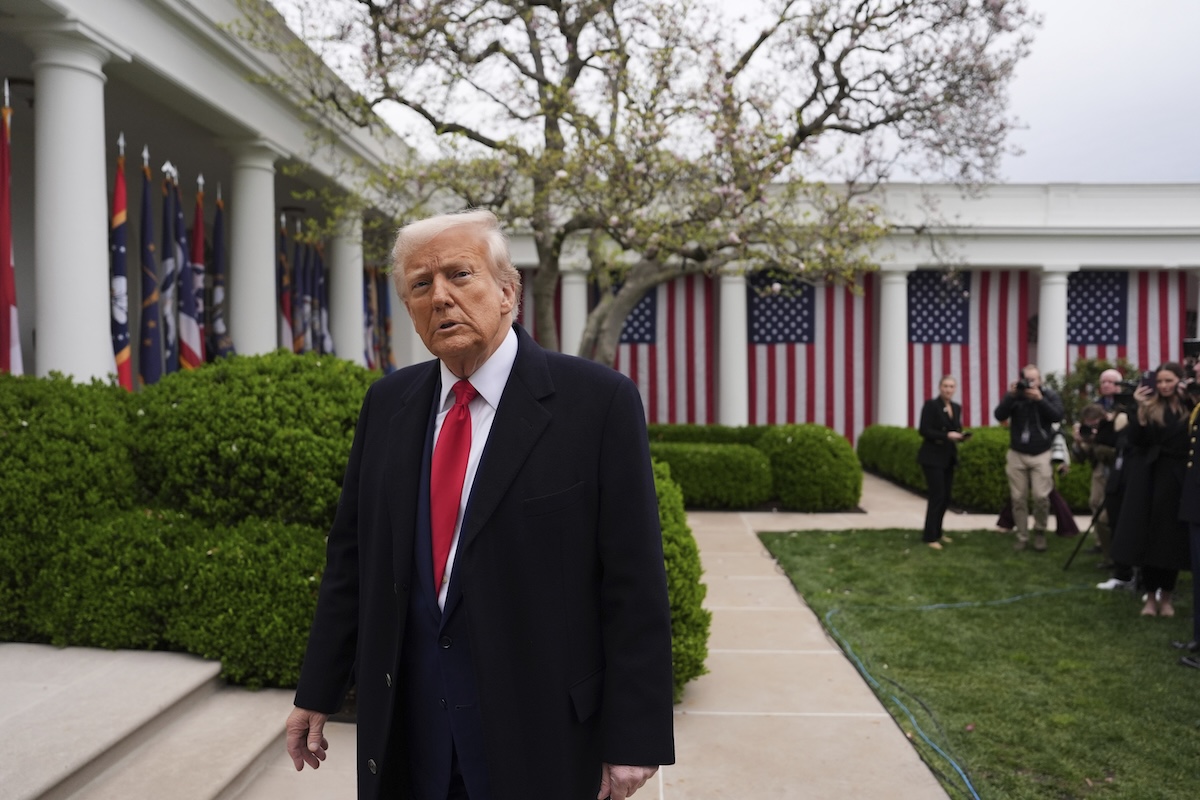Trump after liberation day tariffs at White House
