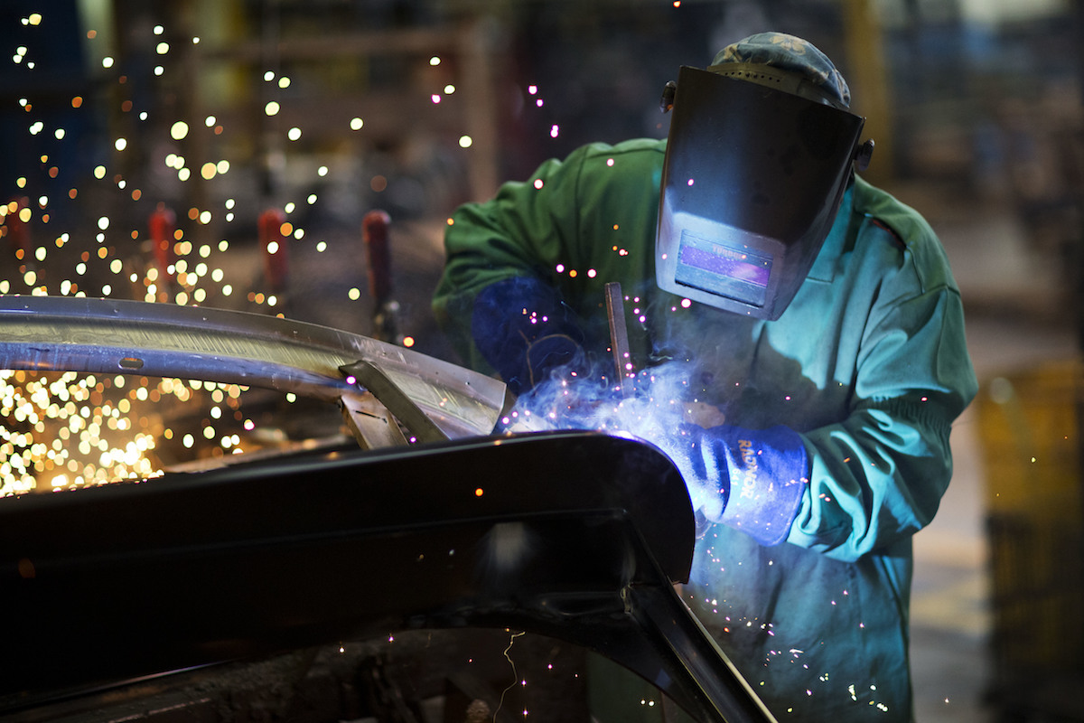 Welding a school bus