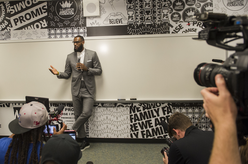 LeBron James speaks at I Promise School Grand Opening in Akron, OH