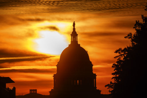 Capitol and red sky