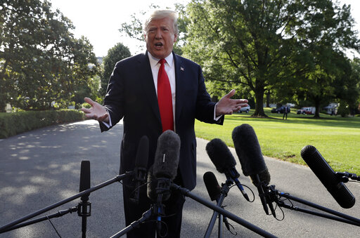 Trump talking to reporters