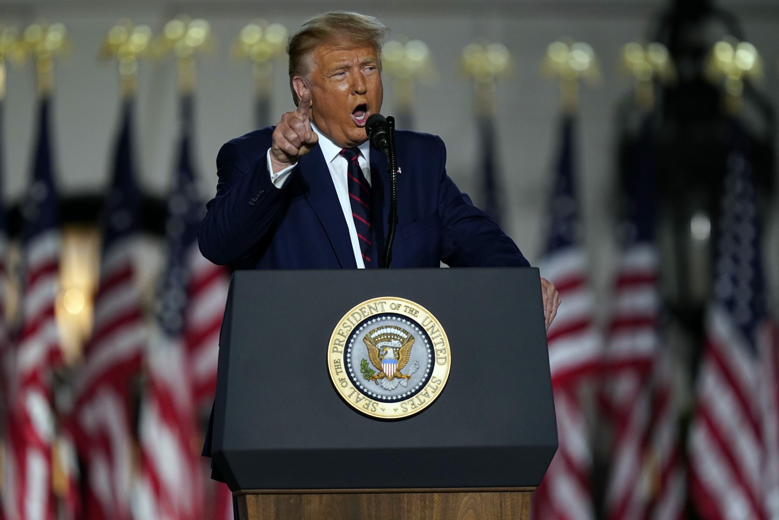 Trump at RNC podium, closer up
