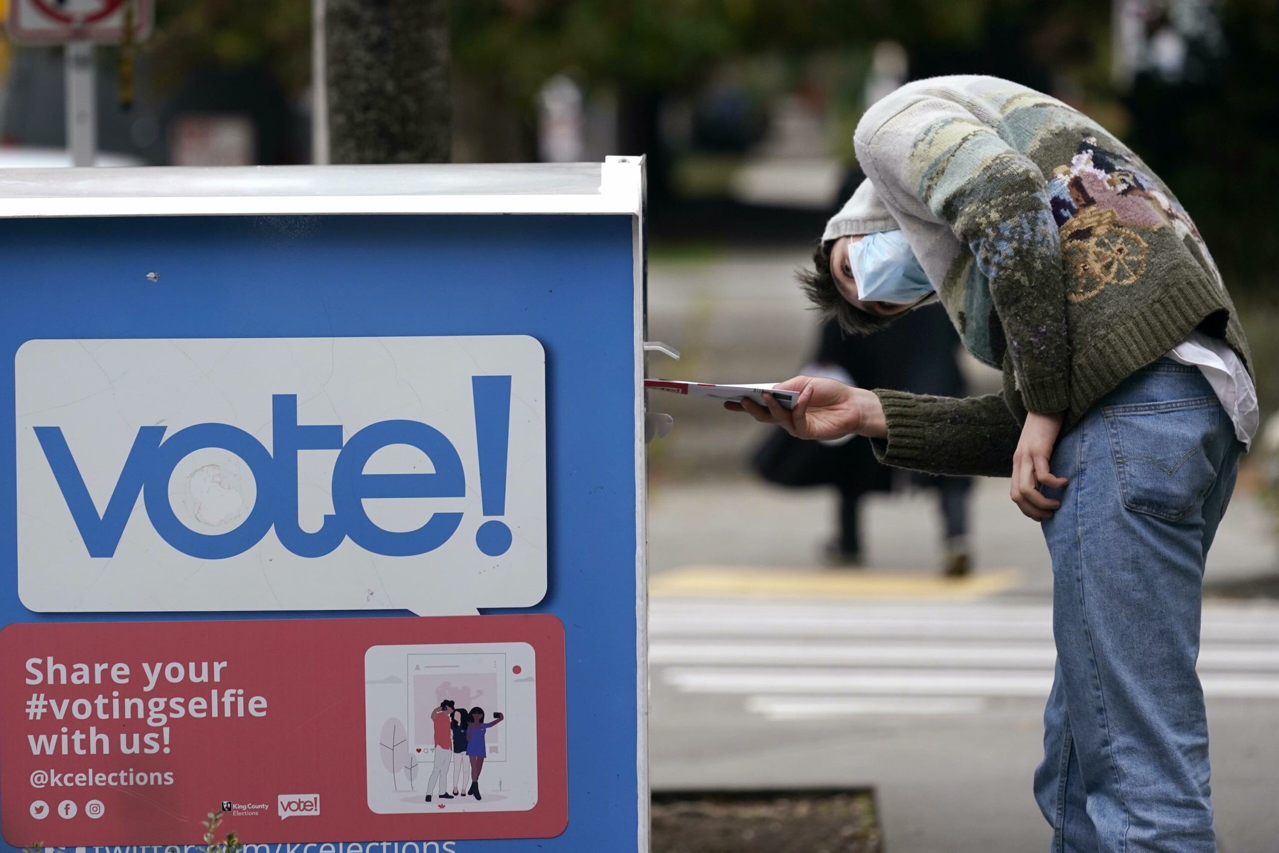 Mail ballot drop-off in Seattle
