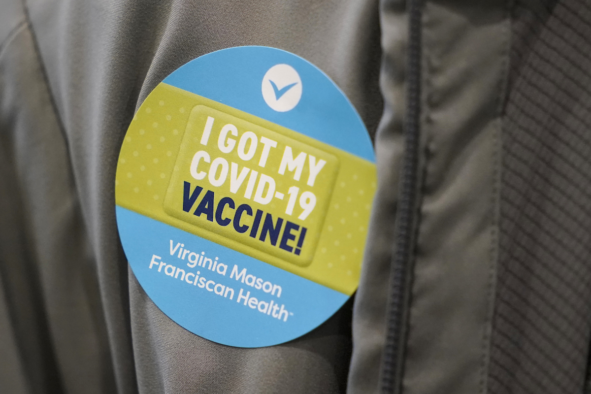 Vaccine sticker art Washington Jan. 24