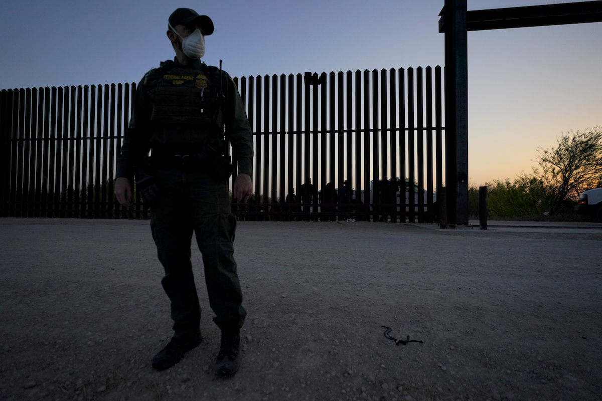 CBP agent at border wall March 21, 2021