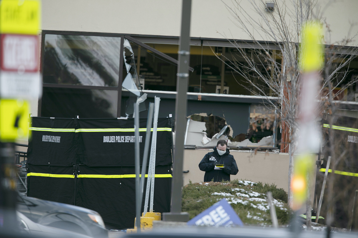 Police working outside scene of Boulder shooting