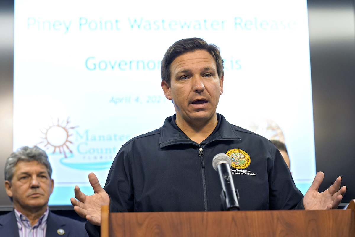 Ron DeSantis at an April 4 2021 news conference