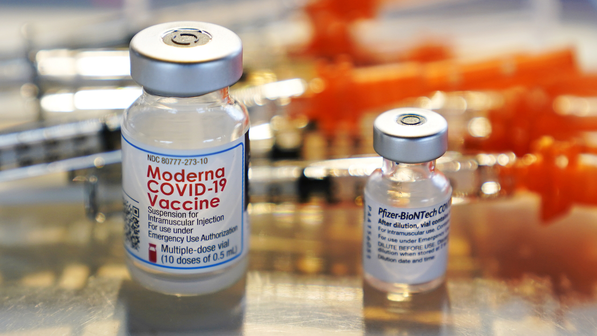 Moderna Pfizer vial art for Joe Rogan fact-check