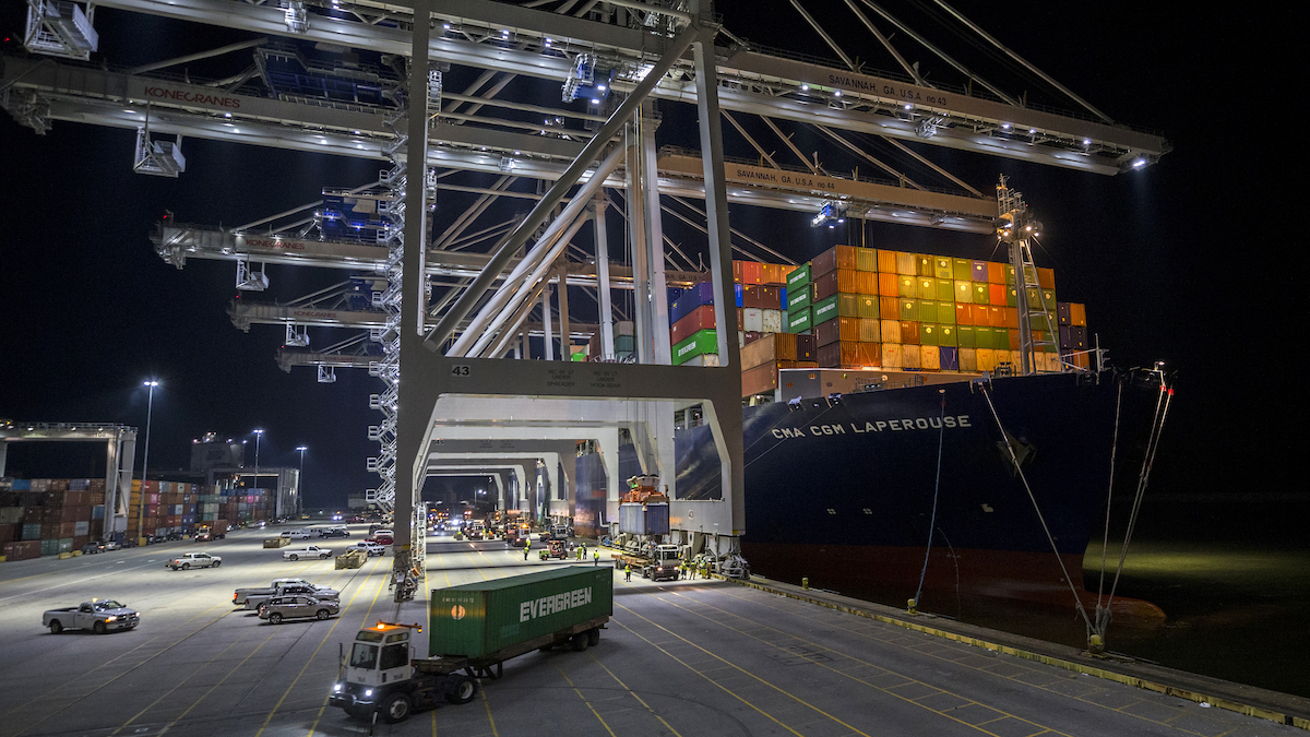 Global supply chain overnight Savannah Georgia September 2021