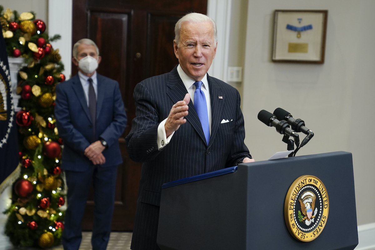 Biden and fauci speaking about omicron variant nov 29 2021