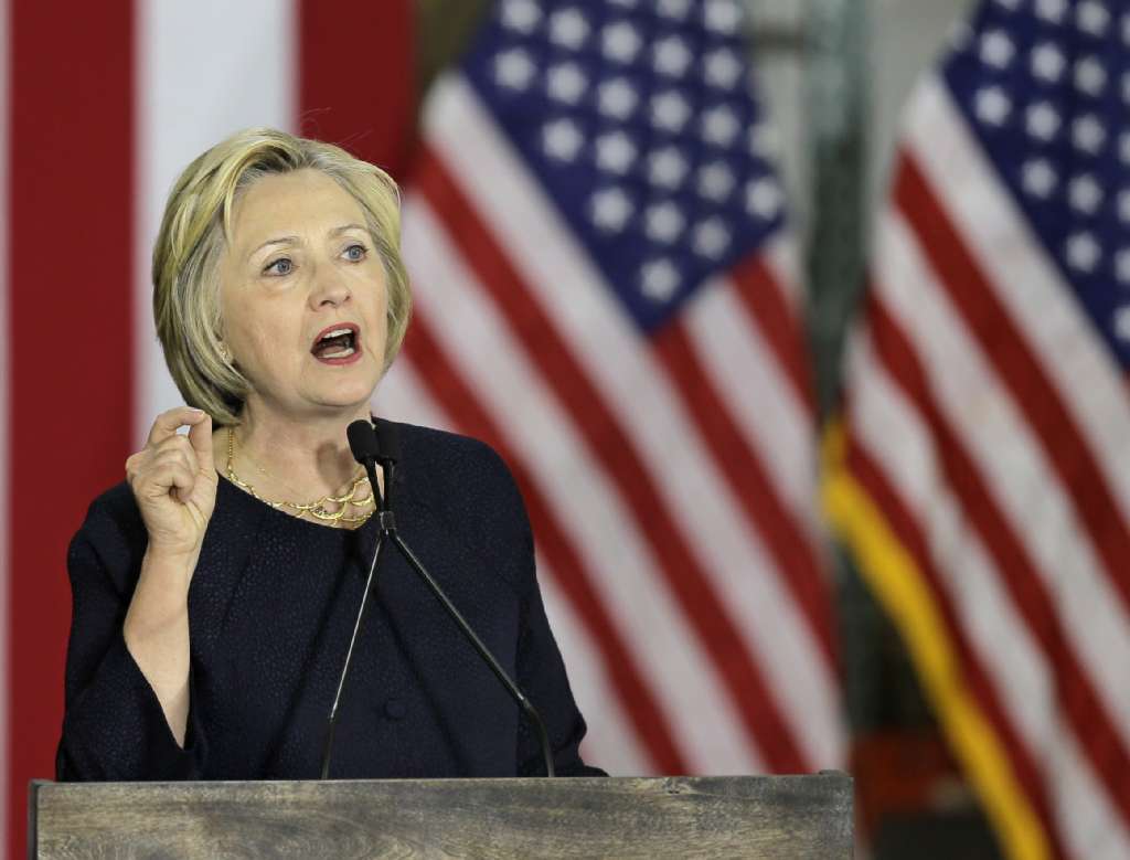 Hillary Clinton speaking in Cleveland