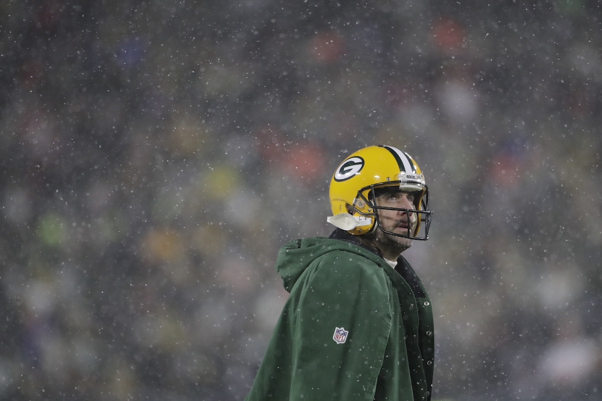 Aaron Rodgers at divisional game against 49ers