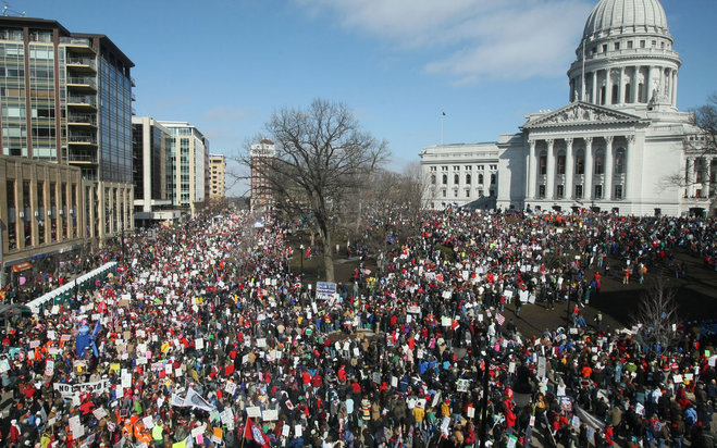 Act 10 protesters March 2011