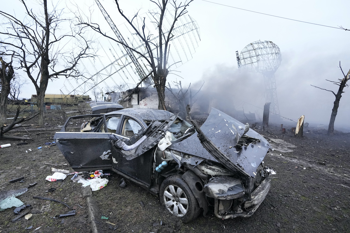 Aftermath of Russian missiles in Ukraine