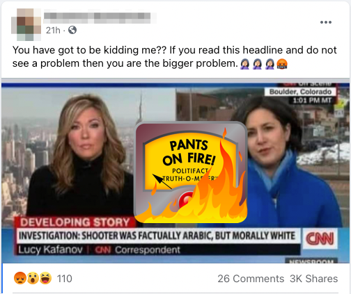 Fake CNN chyron about Colorado shooter