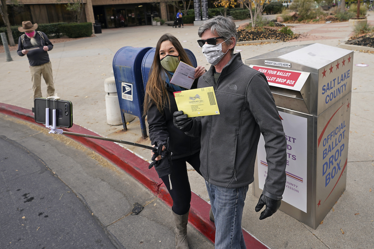 Ballot selfies in Salt Lake City Utah 10-23-20