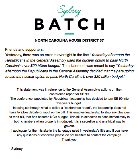 batch apology
