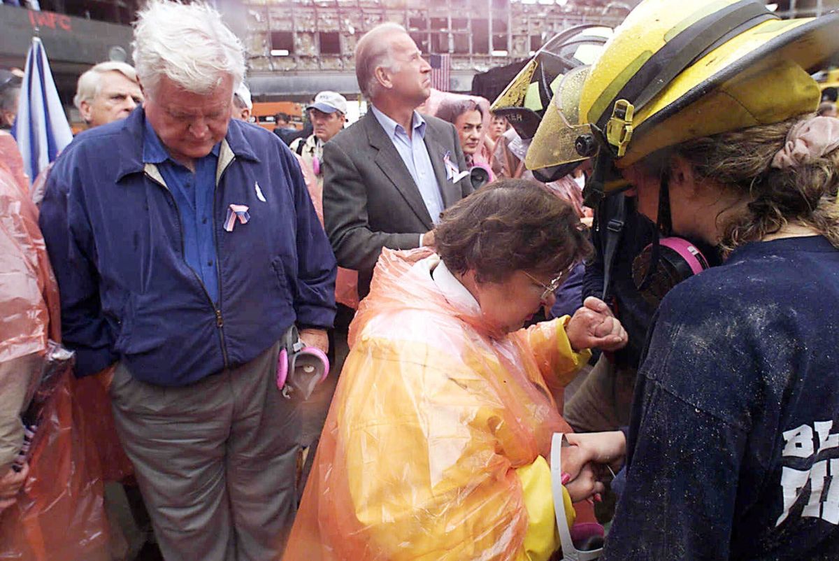 Biden at ground zero in New York City, 9-20-2001