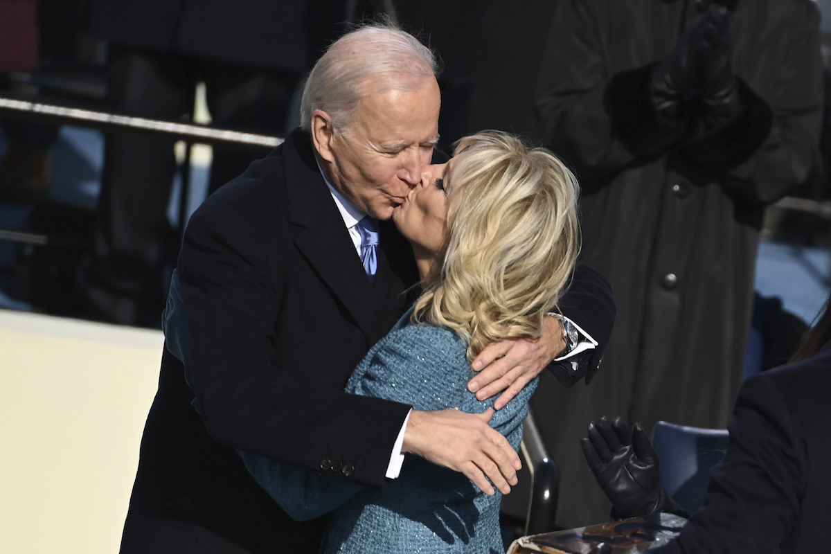 Joe and Jill Biden smooch inauguration