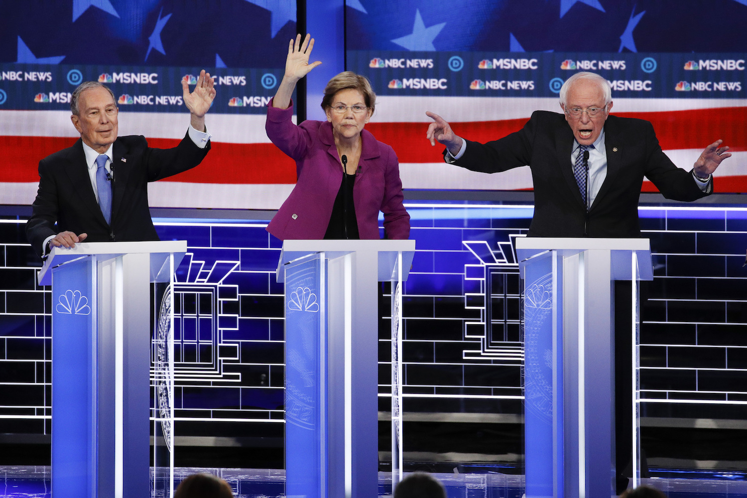 Bloomberg Warren Sanders Las Vegas debate