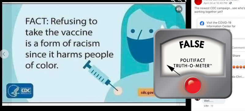 CDC campaign FB post False