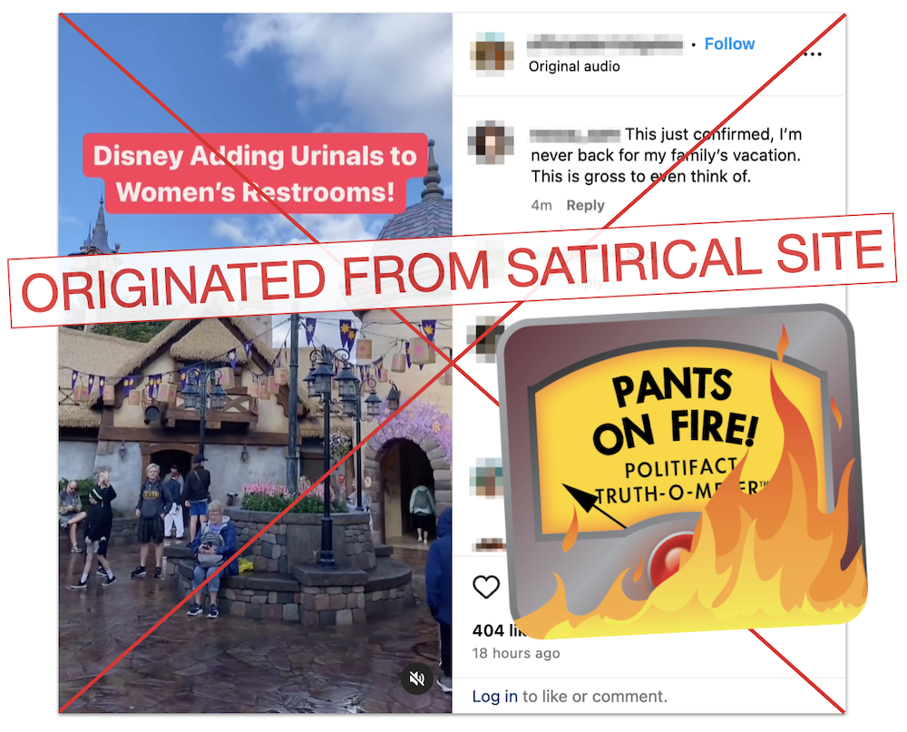 Disney women's restroom claim edited screenshot