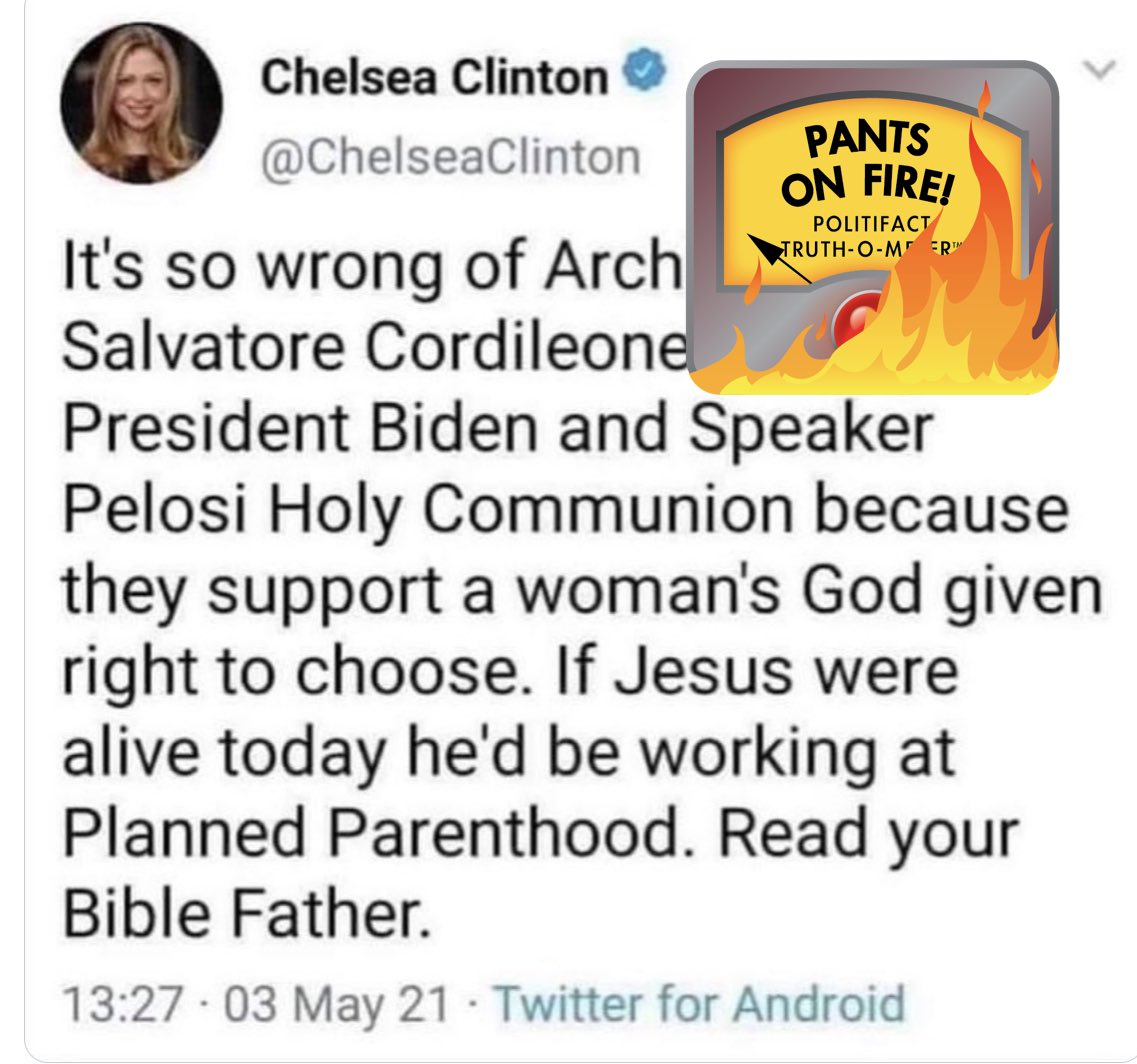 Fake Chelsea Clinton tweet Jesus Planned Parenthood