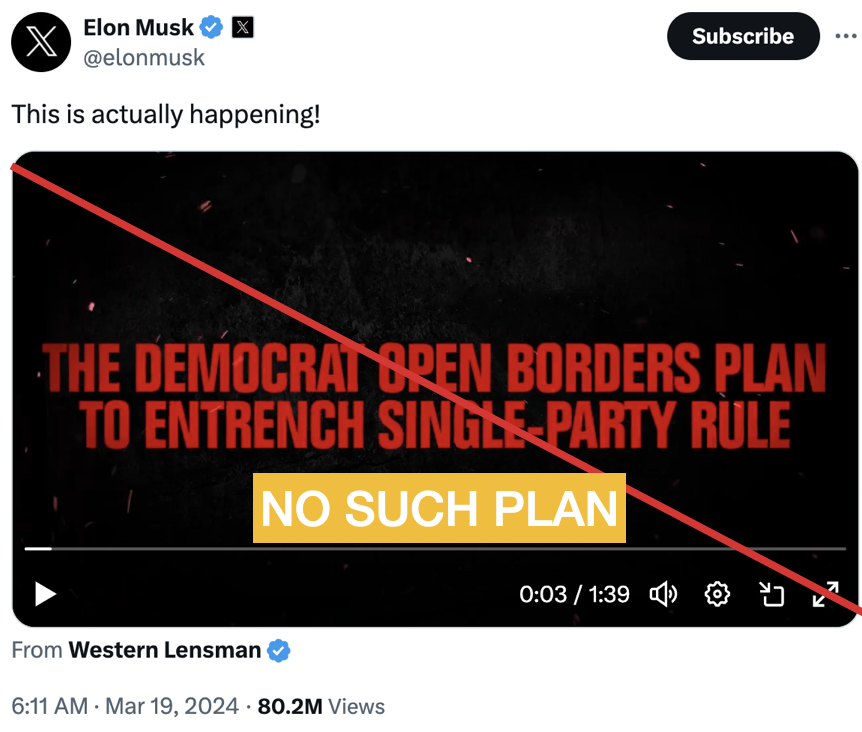 Elon Musk this is happening x post of Lensman video 3/19/24
