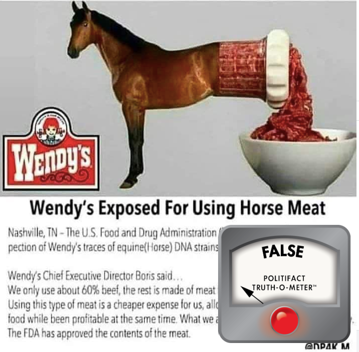 Debunked horse meat Wendy's claim
