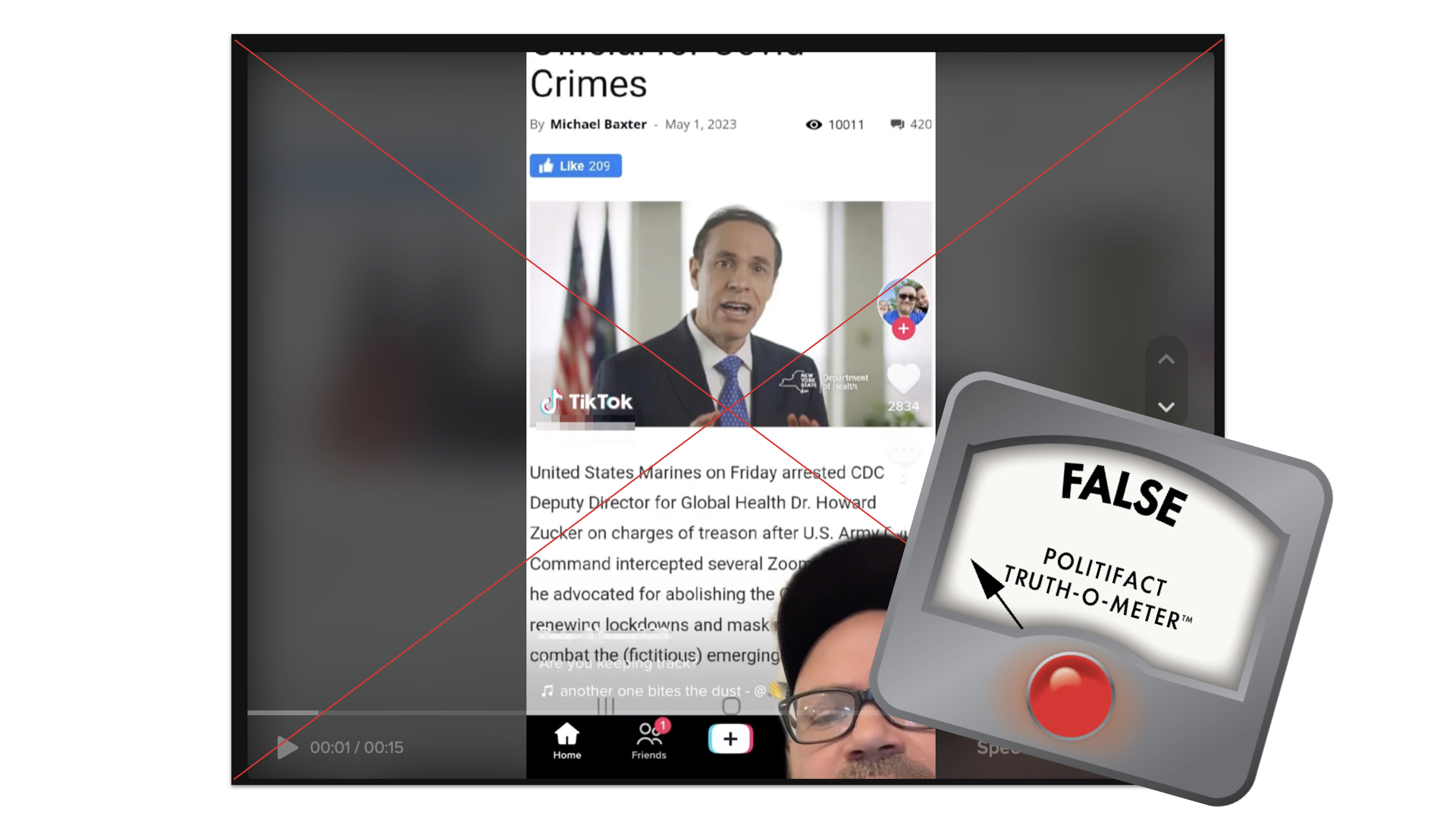 False graphic of TikTok about Marines arresting CDC officials