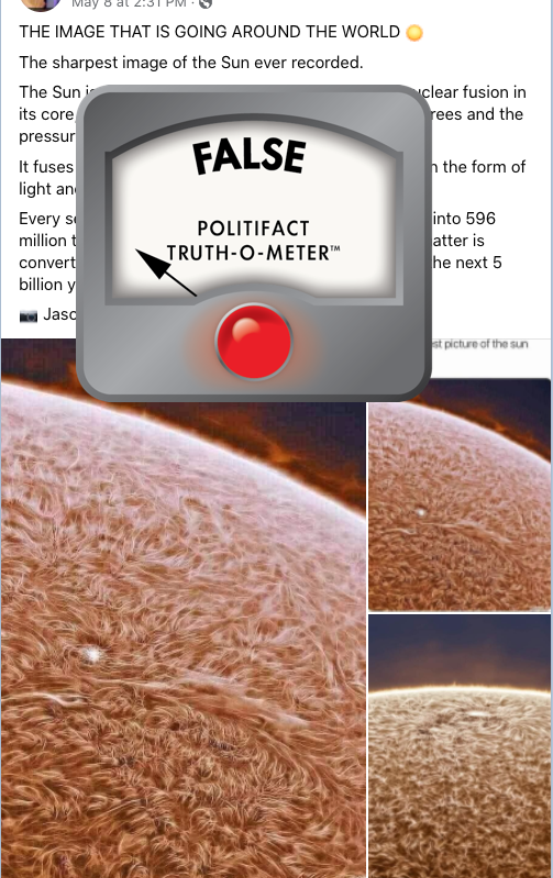 False sun claim FB
