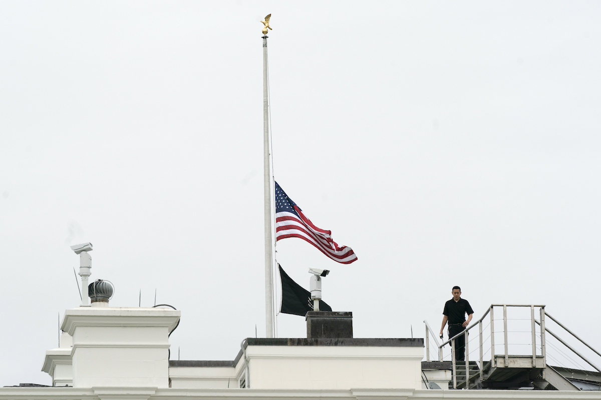 American flag half staff at White House for Uvalde shooting5-24-22