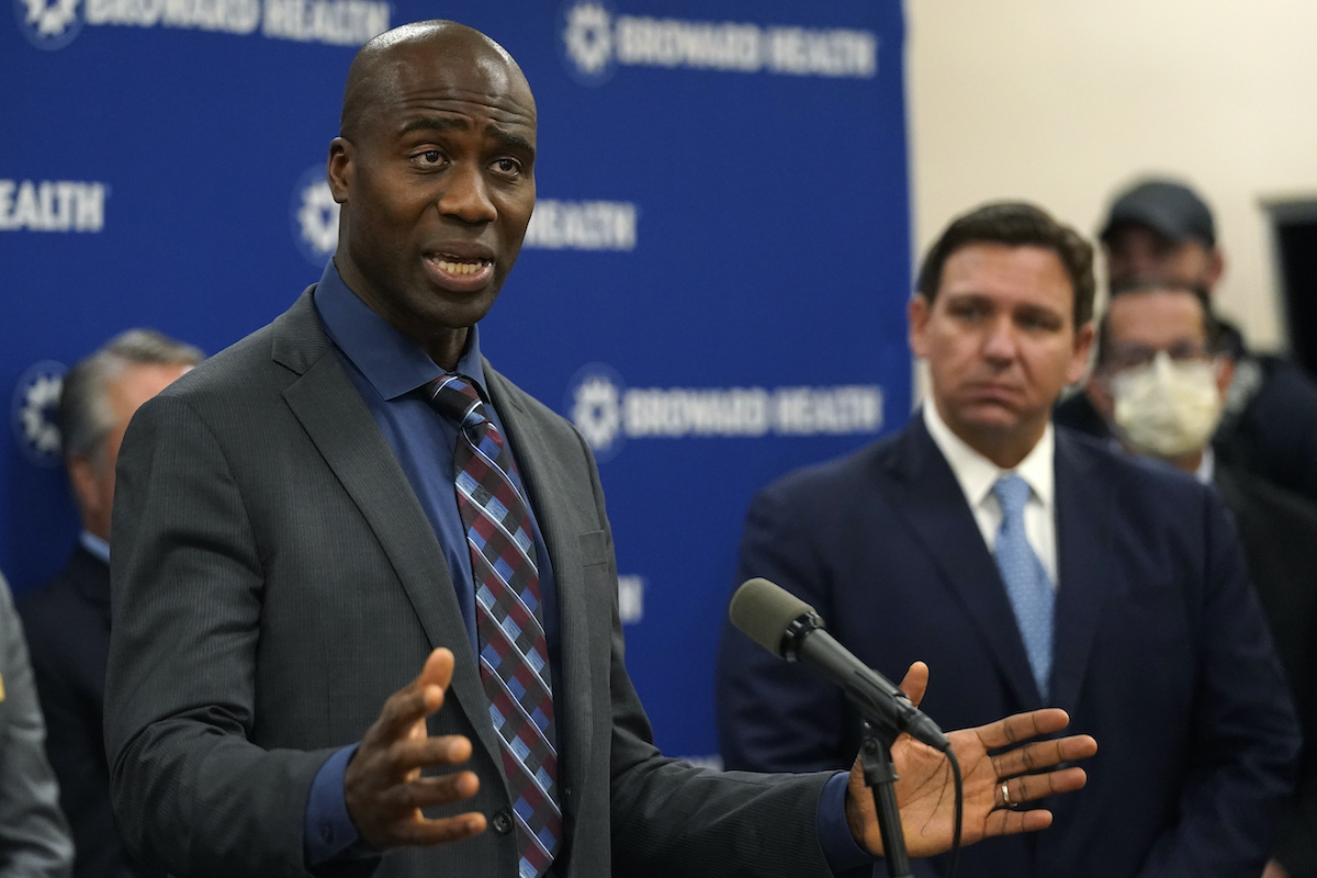 Florida Surgeon General Joseph Ladapo at a press conference Jan. 3, 2022