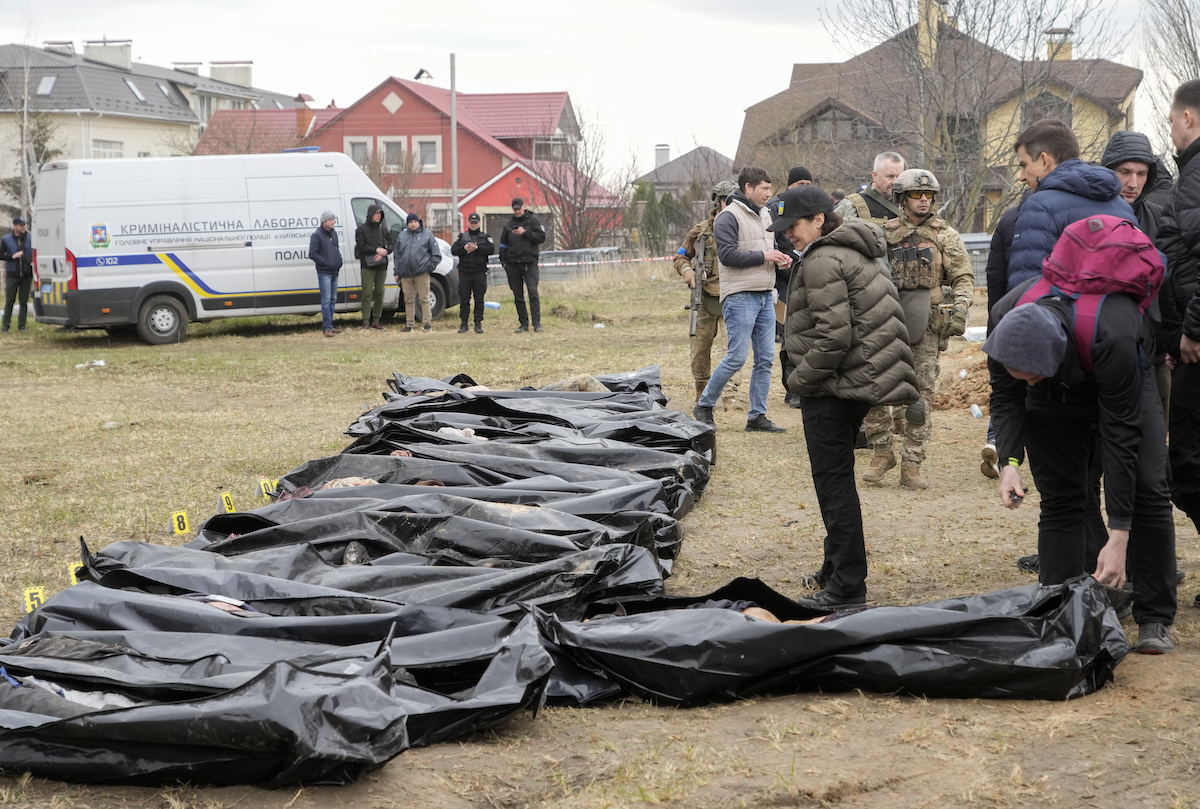 Bucha dead inspected by Iryna Venediktova