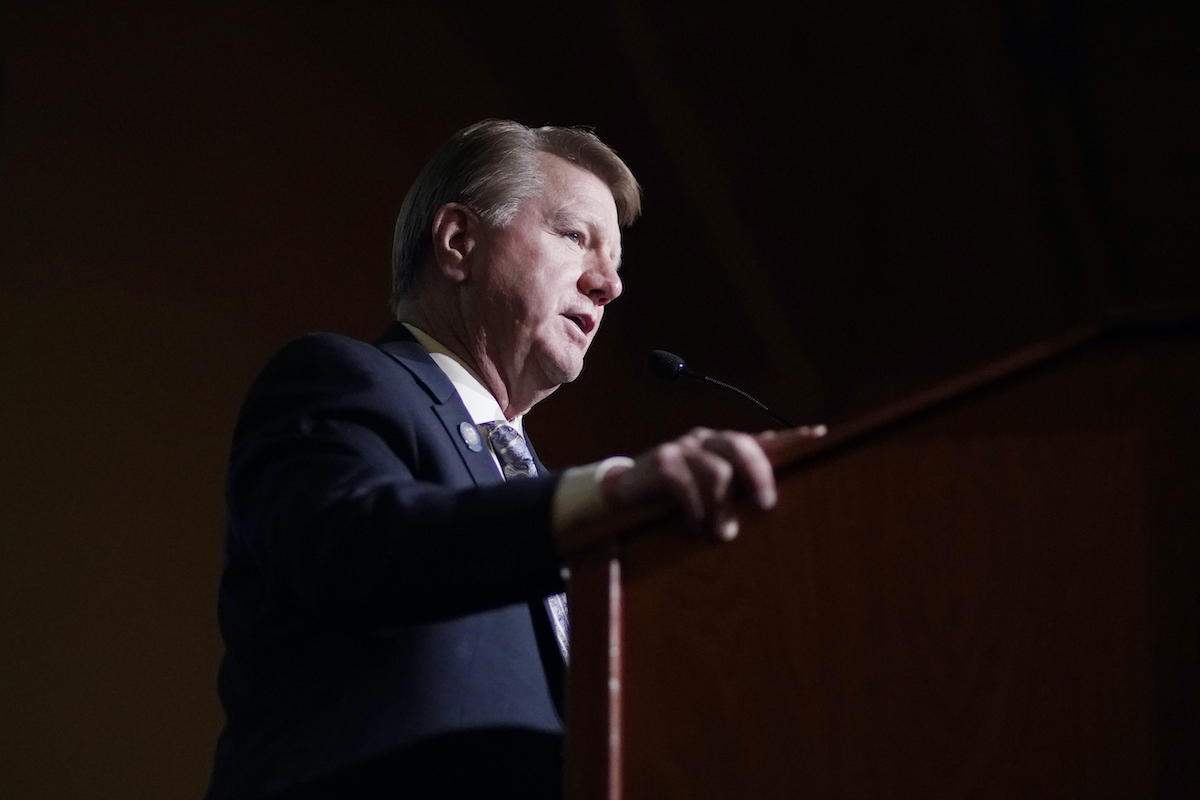 Jim Marchant, Nevada Congressional candidate, at an election watch party 11-3-20