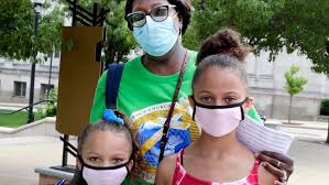 Kids in masks