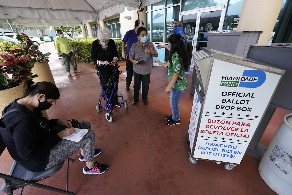 Miami Dade mail ballot drop box 10-6-20