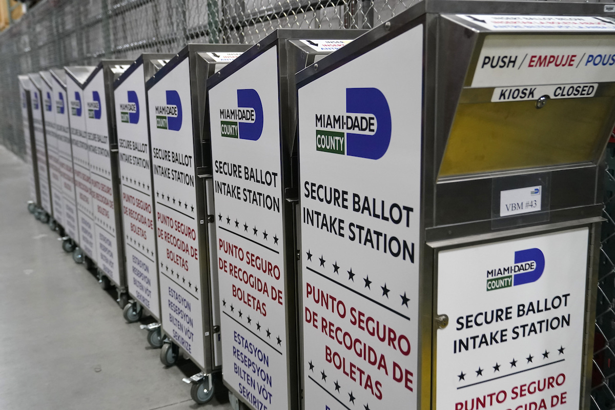 Secure ballot intake station (drop box) Miami 10-19-22Dade