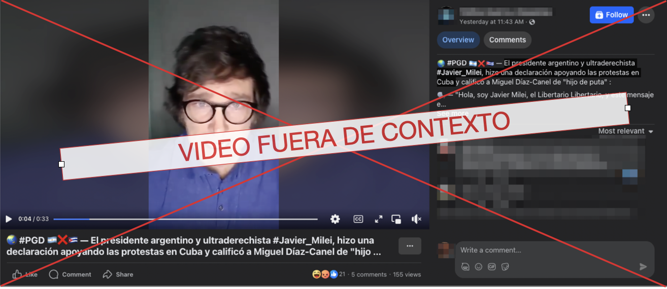 Imagen de Javier Milei fuera de contexto 2021