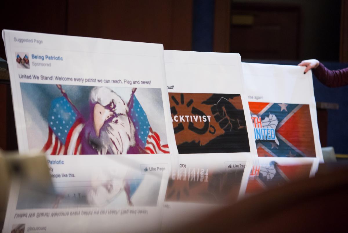 Tech hearing visual aid on Russia ads