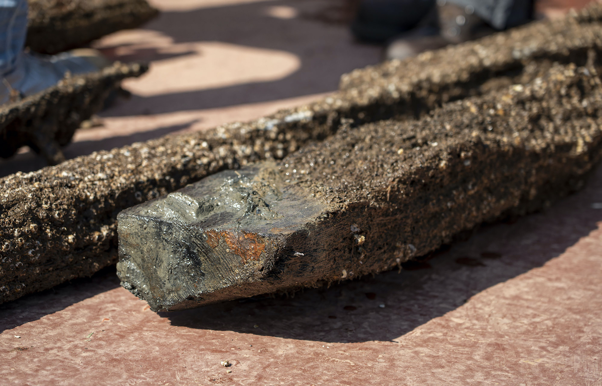 A piece of wreckage from the slave ship Clotilda