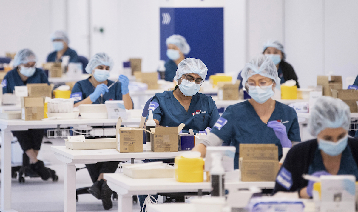 Pfizer vaccines are prepared in Australia