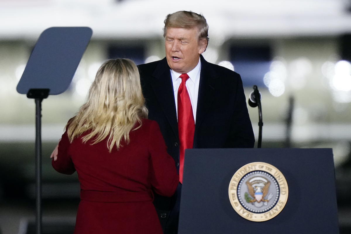 President Donald Trump speaking with Marjorie Taylor Greene 1-4-21