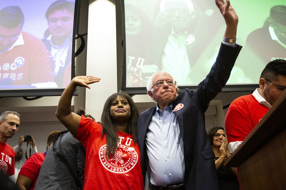 Sanders at CTU rally