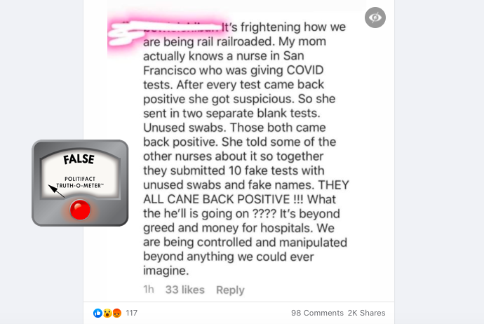 Nurse swab hoax