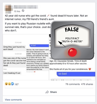 Vaccine nurse hoax